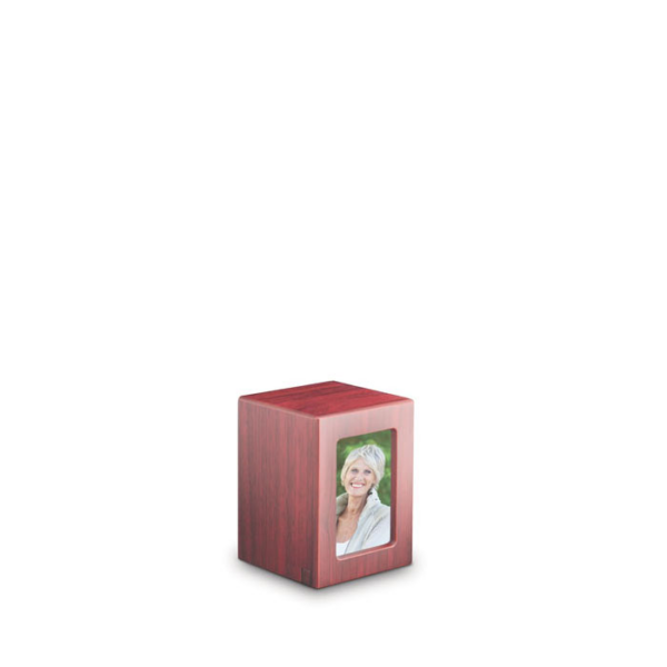 MDF Urn - Rood met fotolijst (Klein)